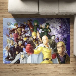 One Punch Man Hero Association Character Rectangular Anime Area Rug