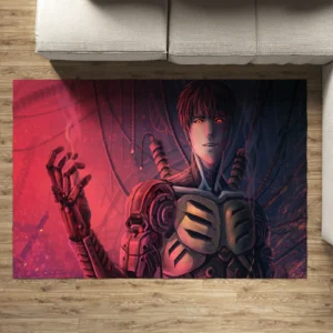 Anime Area Rug Carpet One Punch Man Genos Character