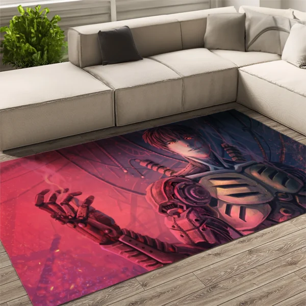 Anime Area Rug Carpet One Punch Man Genos Character