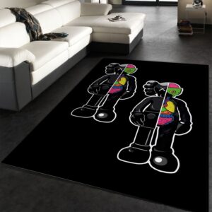 Black KAWS Anatomy Area Rug