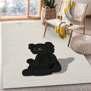 Black Kaws Sit Down Kaws Area Rug – Stylish Home Accent