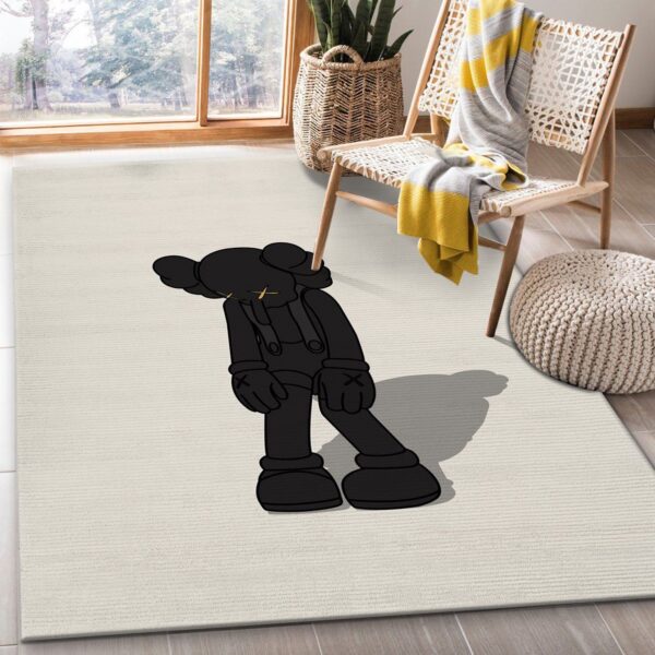 Black Kaws Small Lie Figure Area Rug – Unique Home Decor