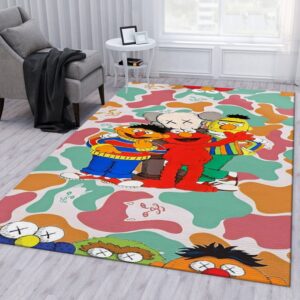 Funny Kaws with Sesame Street Area Rug – Whimsical Home Decor