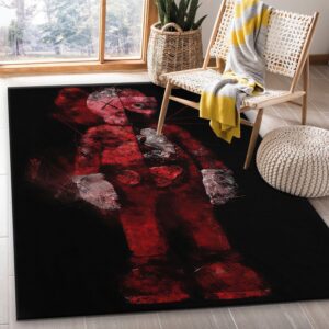 Red Kaws Anatomy Art Rug – Unique Design for Collectors