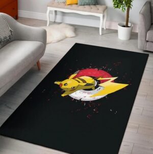 Angry Pikachu Electric Pokeball Rug Unique Artwork