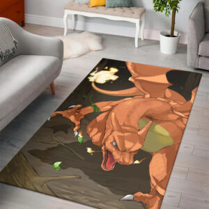 Charizard Fan Art Rug Bedroom Decor for Pokemon Lovers