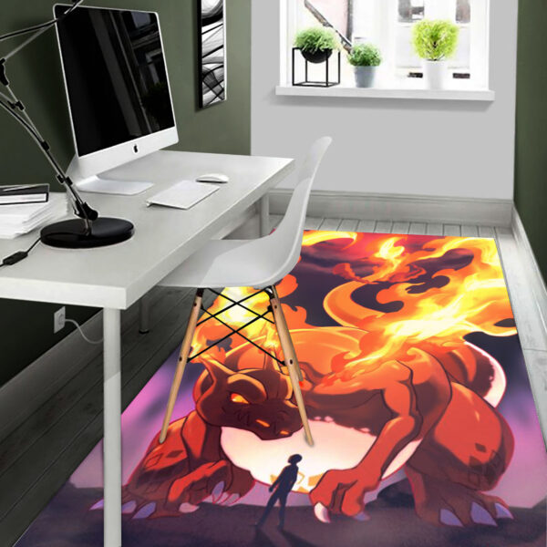 Charizard Fire Dragon Rug Vibrant Home Decor Piece