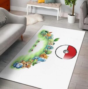 Chibi Pokeball Tiny Pokémon Gather Round Rug Cute Design