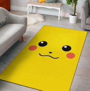 Cute Pikachu Yellow Face Rug Adorable Home Decor