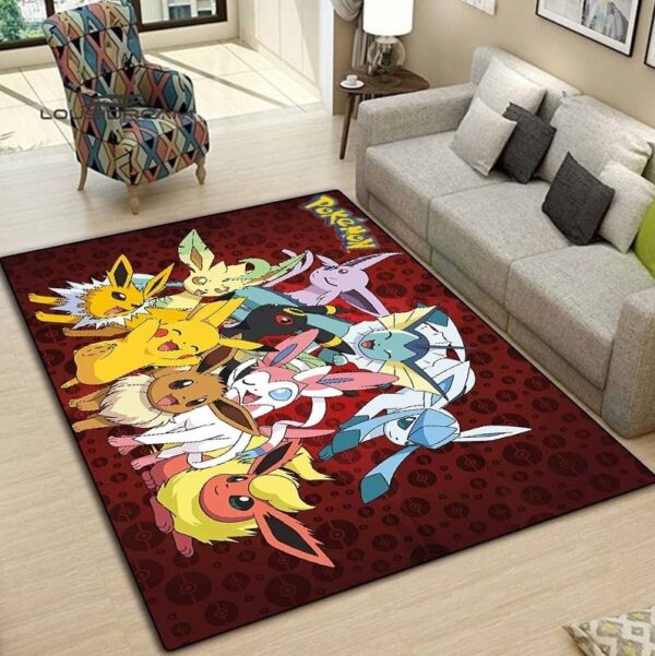 Cute Pokemon Rug for Home Ash Team Collection