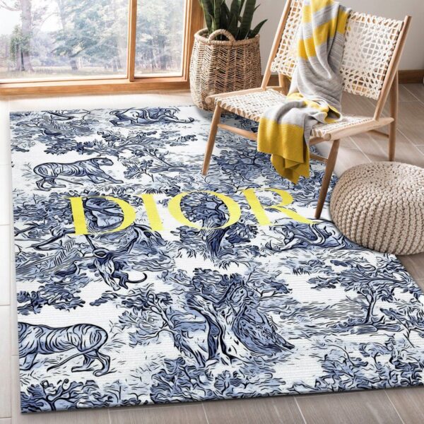 Dior Logo Background Area Rug Luxury Style for Home