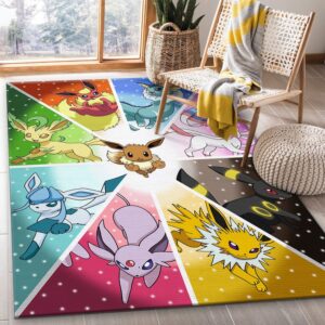 Eevee All Forms Rug Perfect Gift for Pokemon Fans