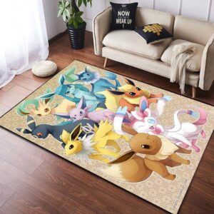 Eevee Evolve Team Rug Adorable Home Decor Piece