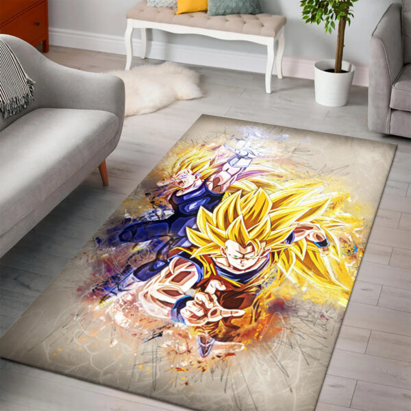 Goku vs Cadic Vegeta Rug Dragon Ball Z Bedroom Art