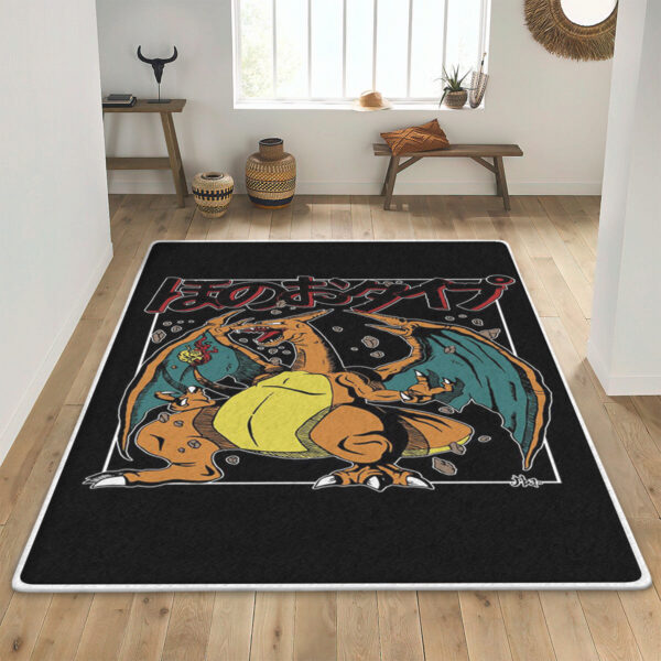 Japanese Charizard Pokemon Rug Unique Home Accent