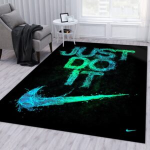 Just Do It Nike Logo Rug for Bedroom – Bold Sports Accent