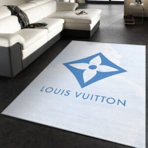 Louis Vuitton Blue Background Area Rug Modern Look