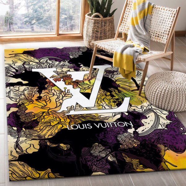 Louis Vuitton Flowers Area Rug Carpet Elegant Design