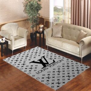 Louis Vuitton Logo Background Area Rug Modern Home Style