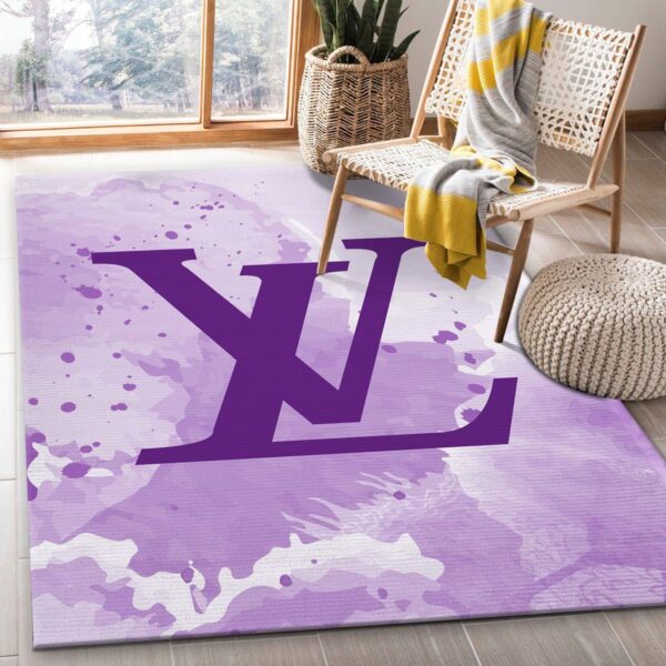 Louis Vuitton Violet Background Area Rug Carpet Trendy Look