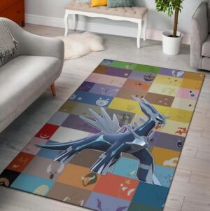 Mega Dialga Cute Minimalist Rug Pokémon Home Decor