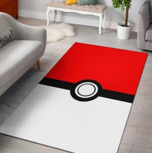 Minimalist Square Pokeball Rug Stylish Home Accent