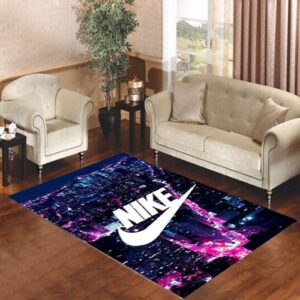 Nike Logo Galaxy Area Rug – Futuristic and Athletic Home Design