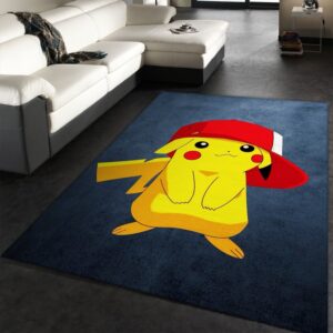 Pika Pika Pikachu Pokemon Rug Playful Home Accent