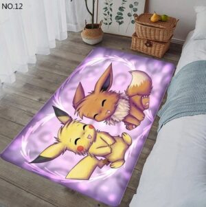 Pikachu and Eevee Friendship Rug Cozy Home Decor