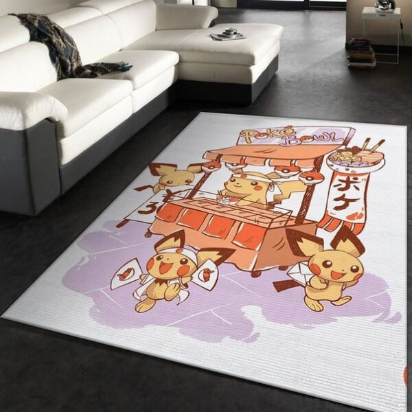 Pikachu Poke Bowl Rug Fun and Colorful Home Accent