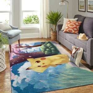 Pikachu Sakura Rug Spring-Inspired Home Decor Piece