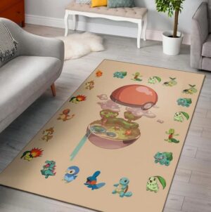 Pokeball Chibi Tiny World Rug Cute Pokemon Home Decor