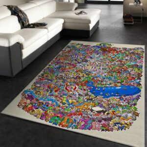 Pokemon All Characters Artwork Rug Vibrant Home Decor