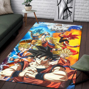 The Evolution of Son Goku Rug Living Room Decor