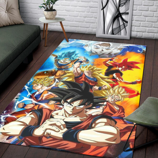 The Evolution of Son Goku Rug Living Room Decor