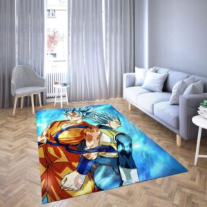 Vegeta and Goku Blue Dragon Ball Area Rug Carpet