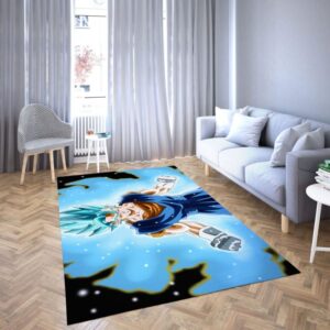 Vegito Blue Area Rug for Bedroom Dragon Ball Decor