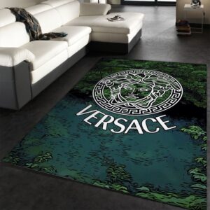 Versace Forest Background Area Rug Carpet Nature Inspired