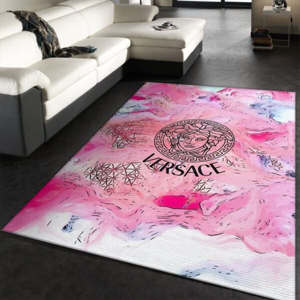 Versace Pink Background Rug Carpet Bold Home Statement