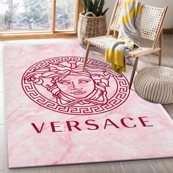 Versace Red and Pink Area Rug Carpet Vibrant Home Accent