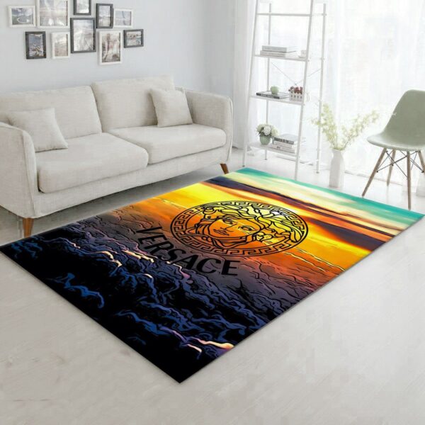 Versace Sunset Background Area Rug Carpet Warm Atmosphere