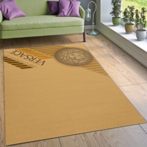 Versace Yellow Background Area Rug Carpet Brighten Your Home