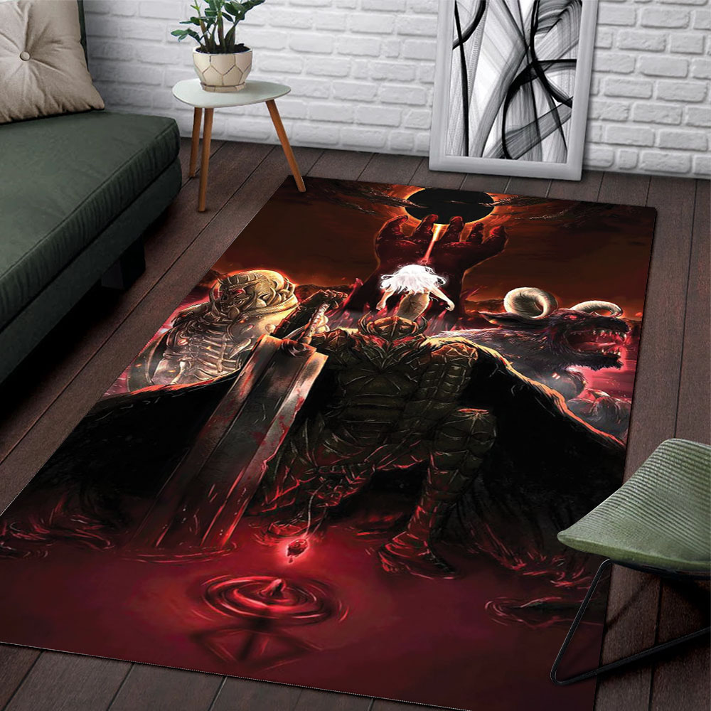 Anime Area Rug Berserk Gothic Style Cool Decor for Modern Spaces