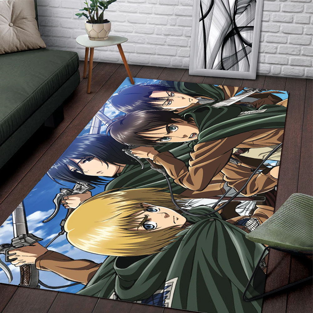 Attack on Titan Area Rug Character Design Carpet for Anime Fans