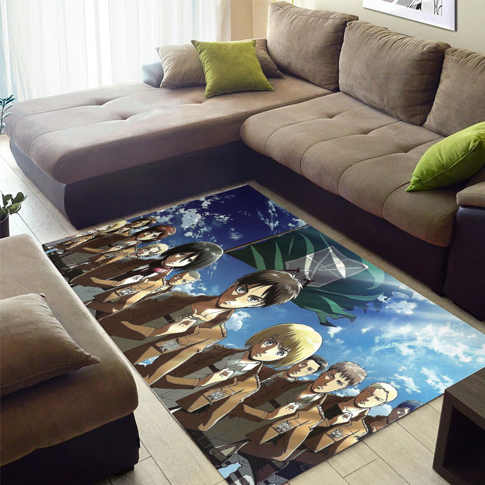 Attack on Titan Area Rug Character Inspired Design Premium Anime Home Decor