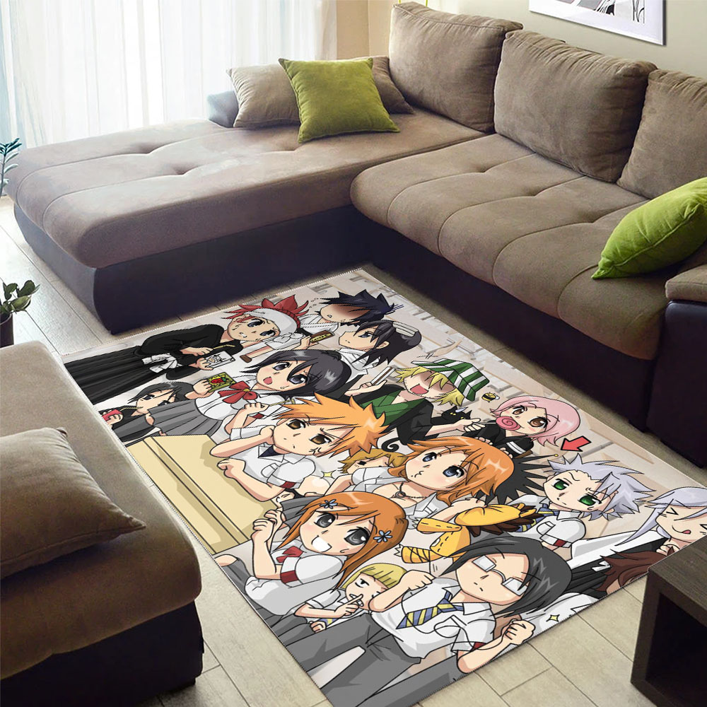 Chibi Style Bleach Character Area Rug Print Art for Home Decor