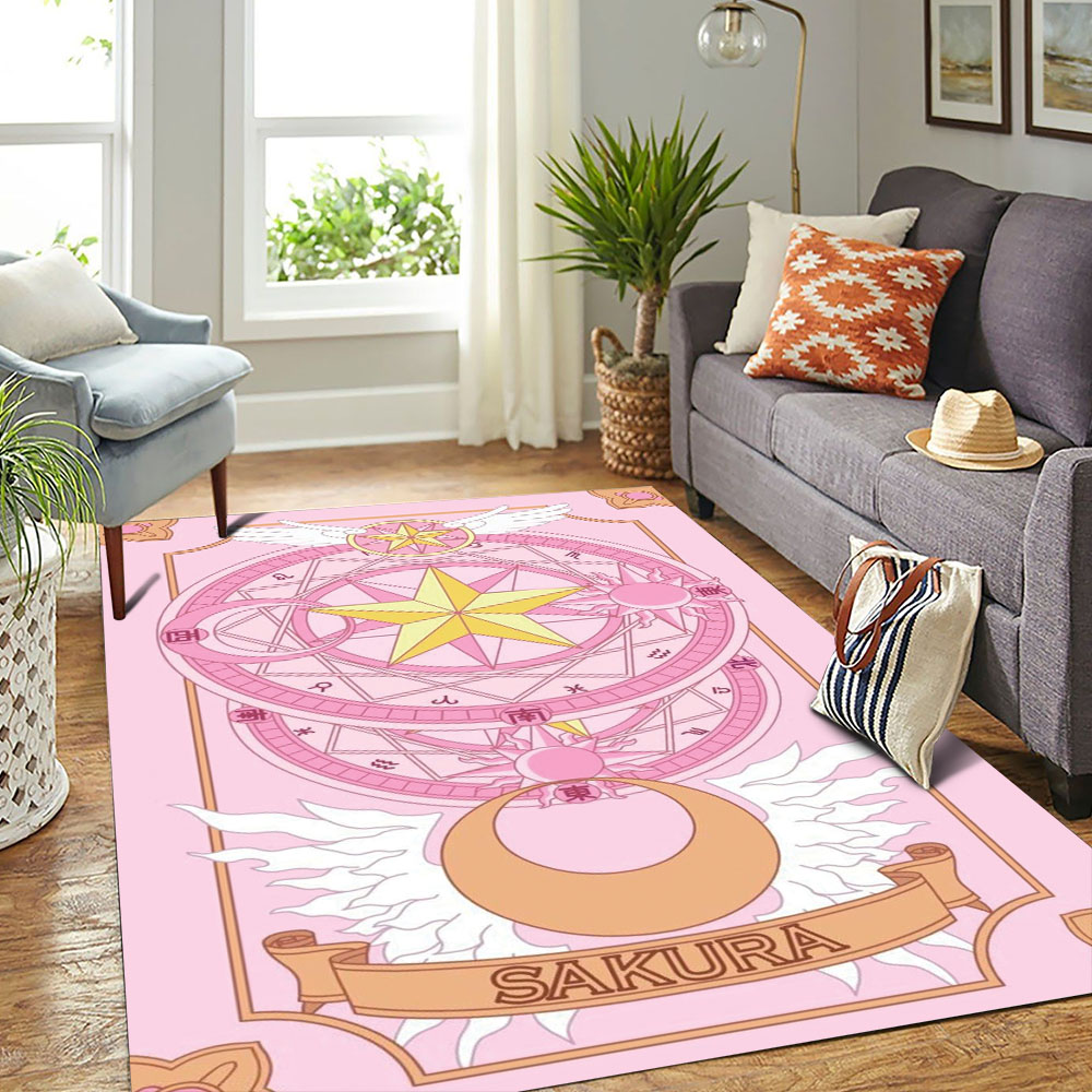 Pink Cardcaptor Sakura Area Rug Perfect Floor Decor for Fan